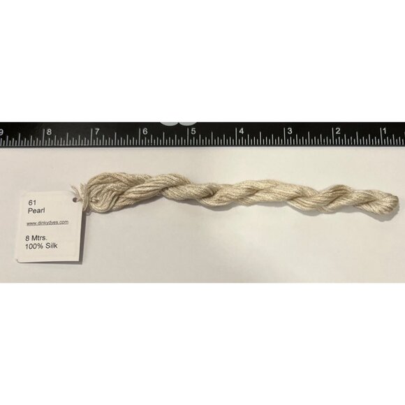 Dinky Dyes #61 Pearl 100% Silk Embroidery Thread 8 Mtrs Cross Stitch - Picture 2 of 3